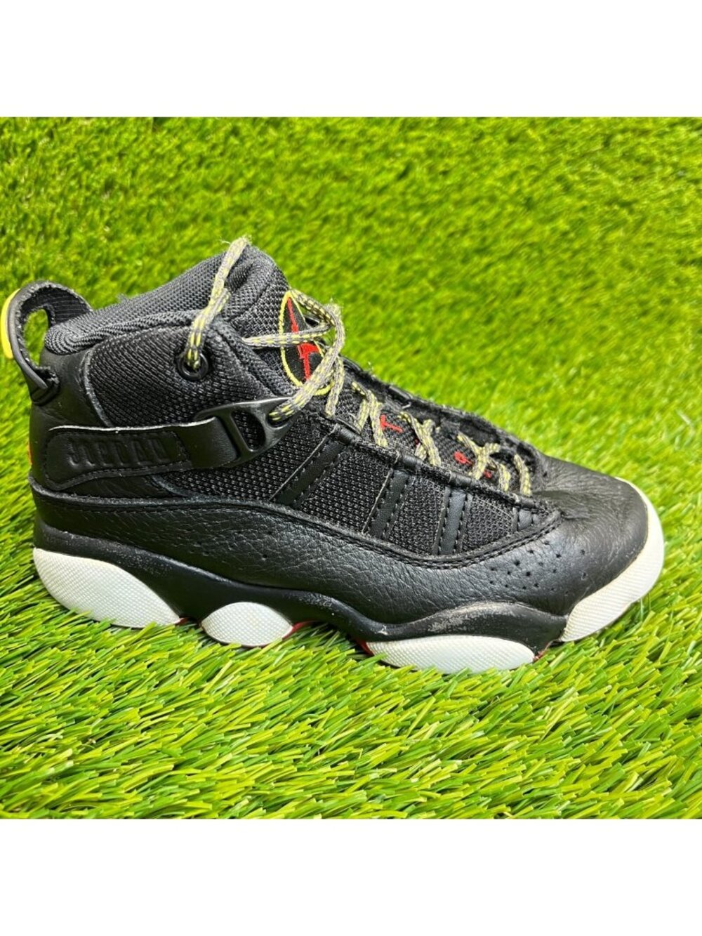 Nike Air Jordan 6 Rings Boys Size 13C Black White Athletic Running Shoes Sneaker